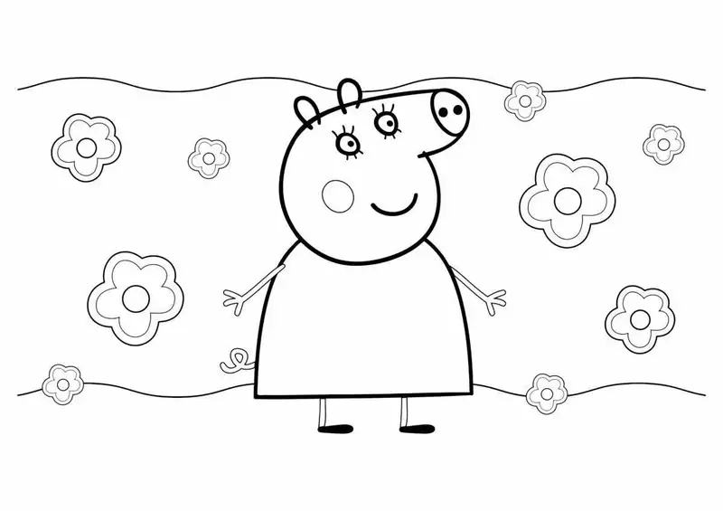 Tận hưởng niềm vui cùng tranh tô màu Peppa và George đáng yêu