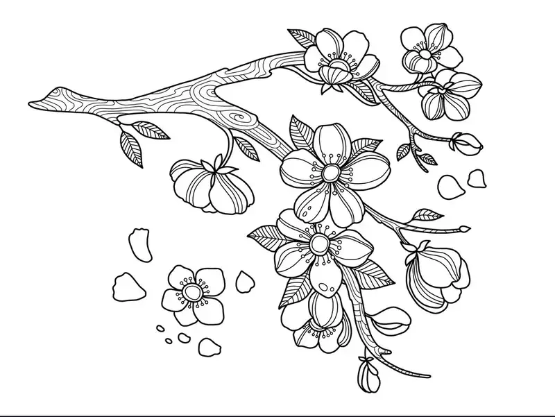 Thư giãn cùng Tranh tô màu hoa mai nhẹ nhàng và tinh tế