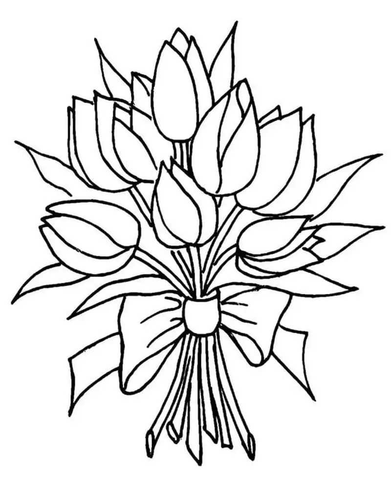 Tranh tô màu hoa tulip miễn phí tải về nhanh cho bé vui học