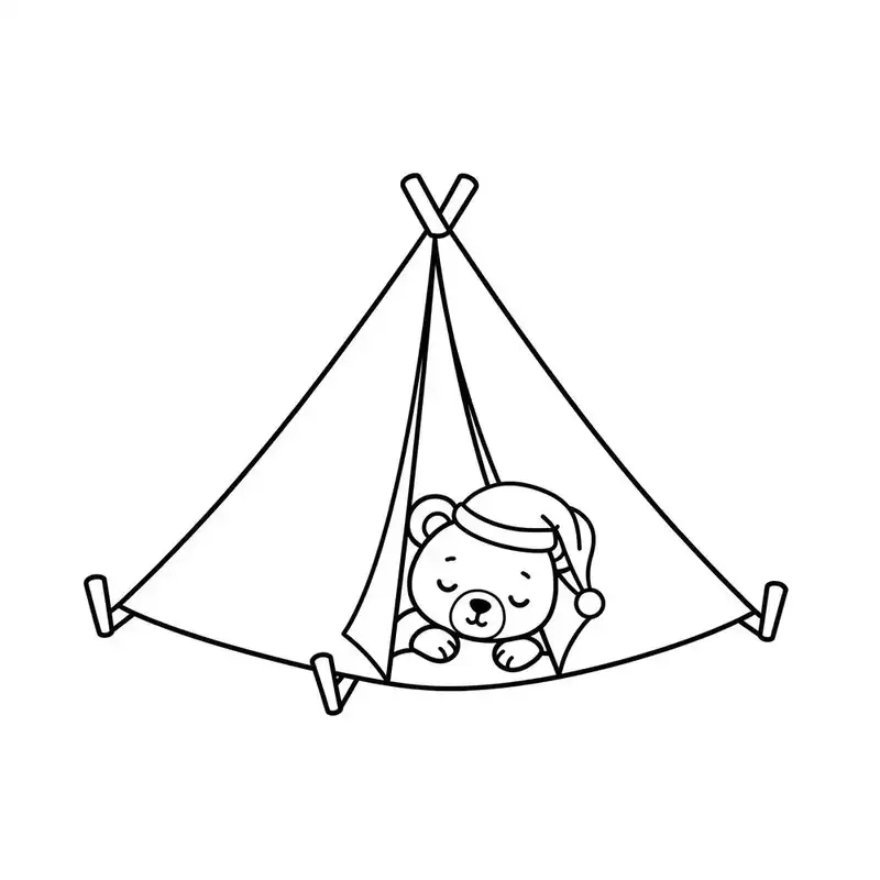 Tập tô nhanh cùng tranh tô màu lều trại dễ thú vị