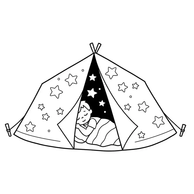 Khám phá tranh tô màu lều cắm trại sinh động