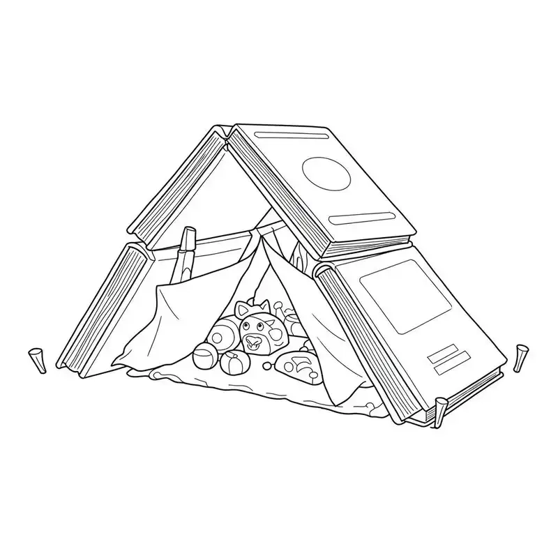 Thử ngay mẫu tranh tô màu lều trại đơn giản dễ tô