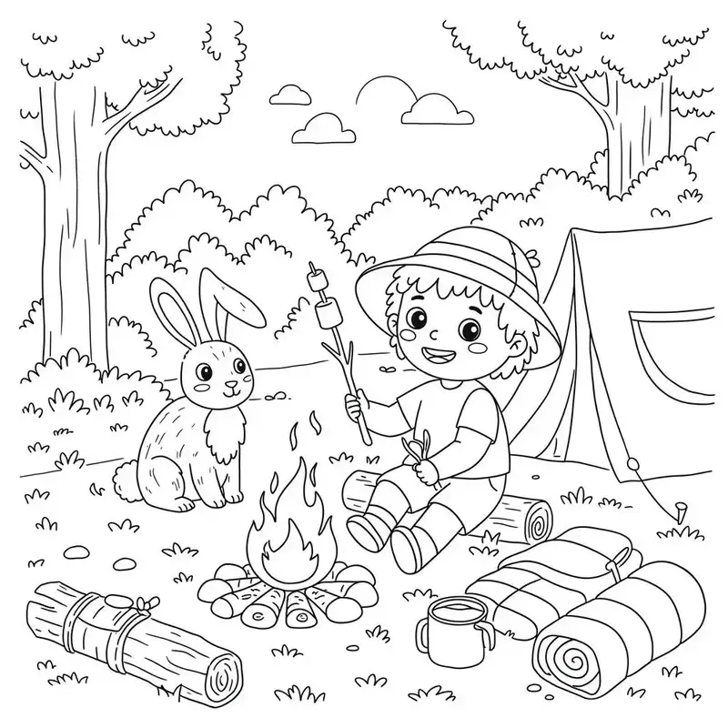 Tham khảo bộ tranh tô màu lều trại lớp 8 sinh động