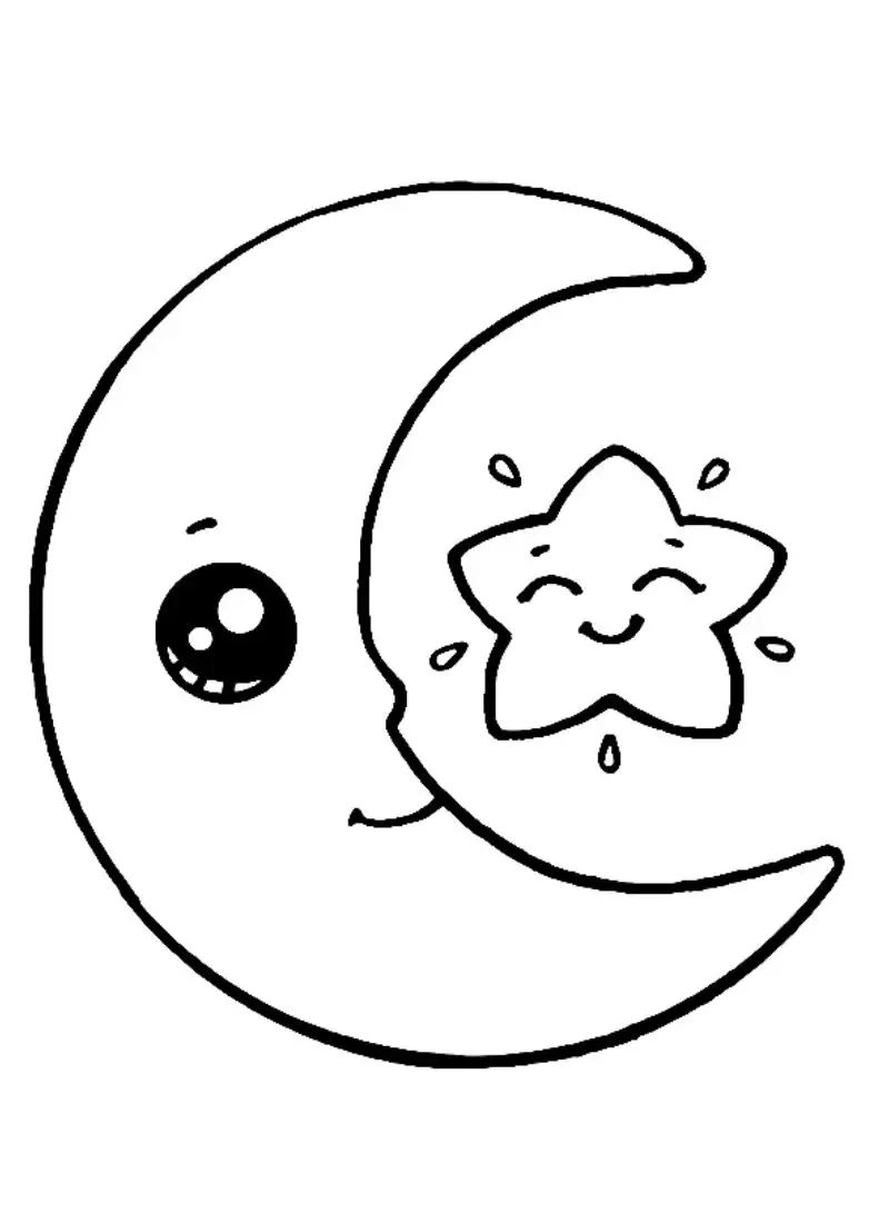 Khám phá sáng tạo cùng tranh tô màu mặt trăng cho bé 4 tuổi vui học