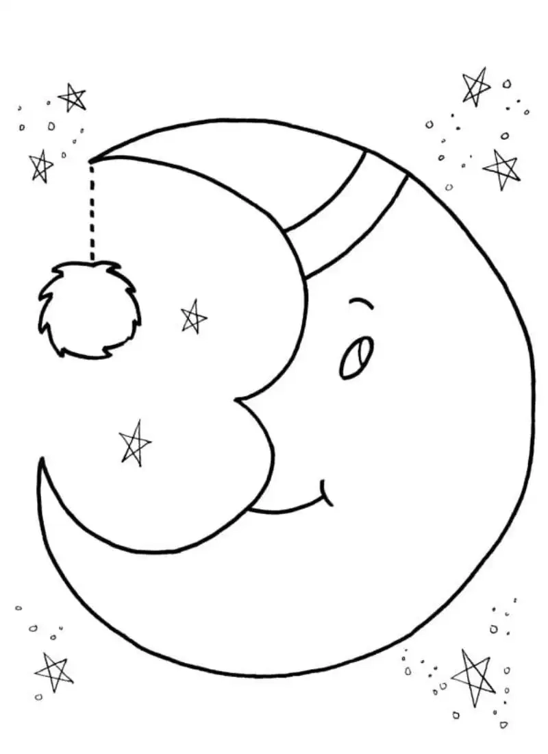 Bé học tô sáng tạo với tranh tô màu mặt trăng cho bé cực đáng yêu