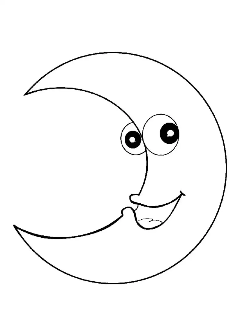 Tập tô dễ dàng cùng tranh tô màu mặt trăng đơn giản phù hợp cho bé nhỏ