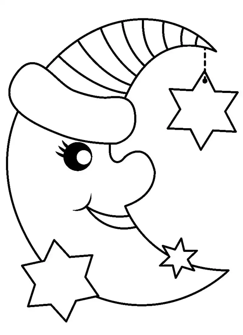 Phát triển tư duy qua tranh tô màu mặt trăng cho bé 3 tuổi siêu xinh