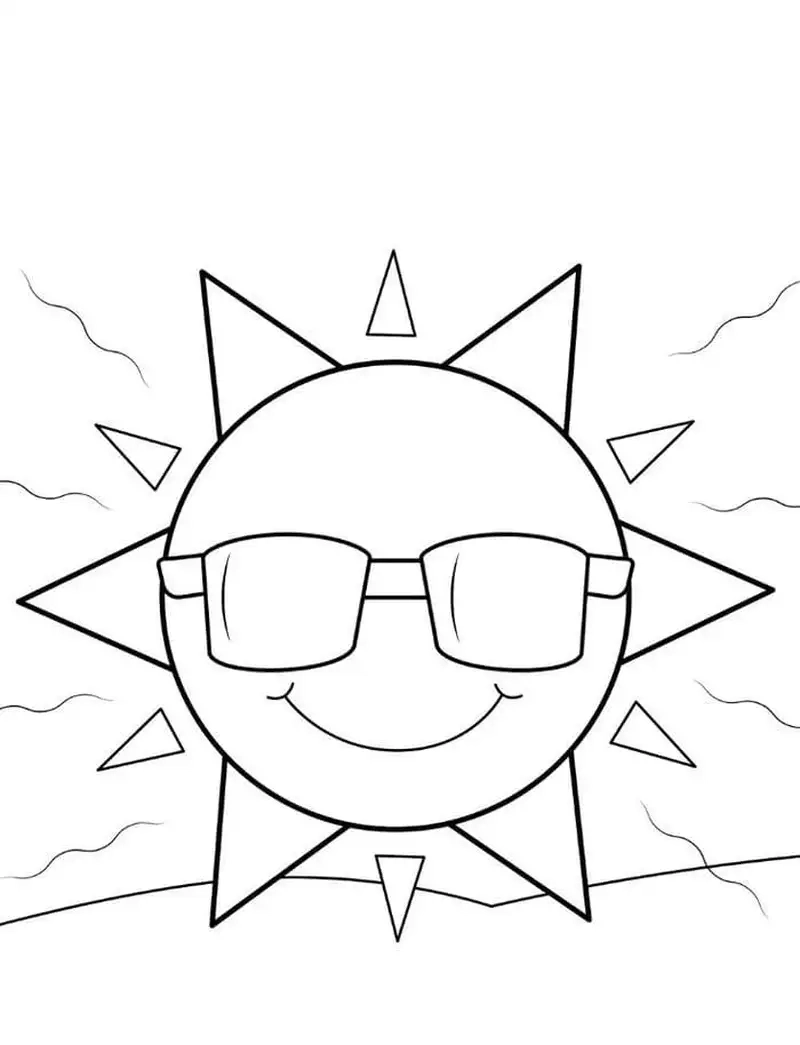 Tranh tô màu mặt trời đơn giản dễ tô và sáng tạo