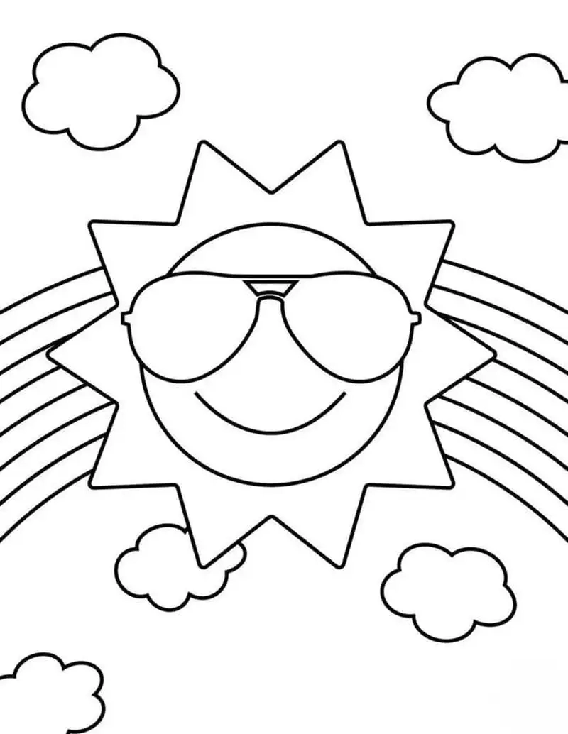 Tranh tô màu mặt trời cho bé giúp bé khám phá thiên nhiên