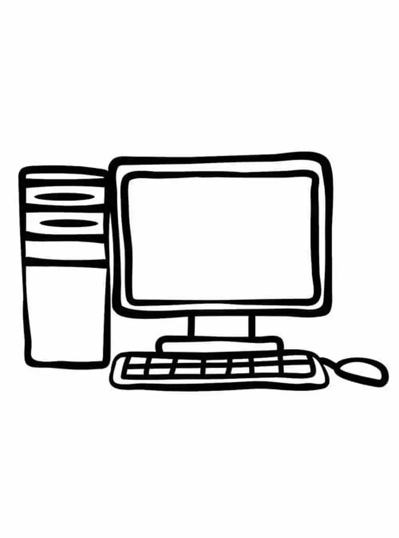 Tranh tô màu laptop trang trí màu sắc thú vị cho bé học tập