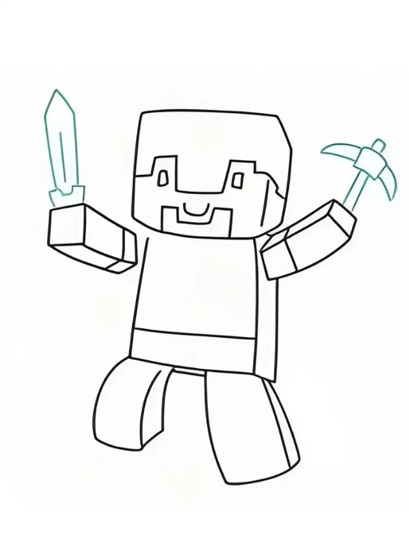 Tô điểm sắc màu sinh động với hình minecraft tô màu