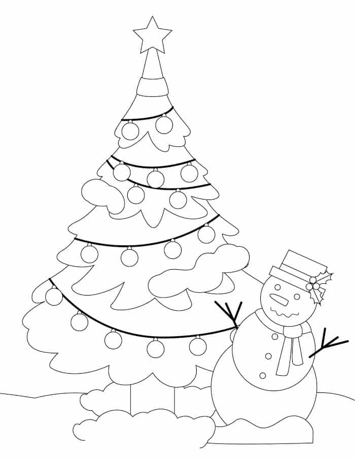 Cây thông tô màu cho bé thỏa thích