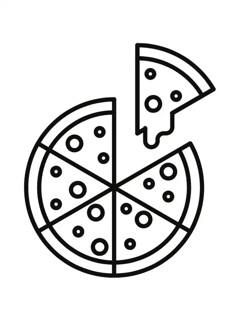 Tranh tô màu pizza cho bé phát triển sáng tạo