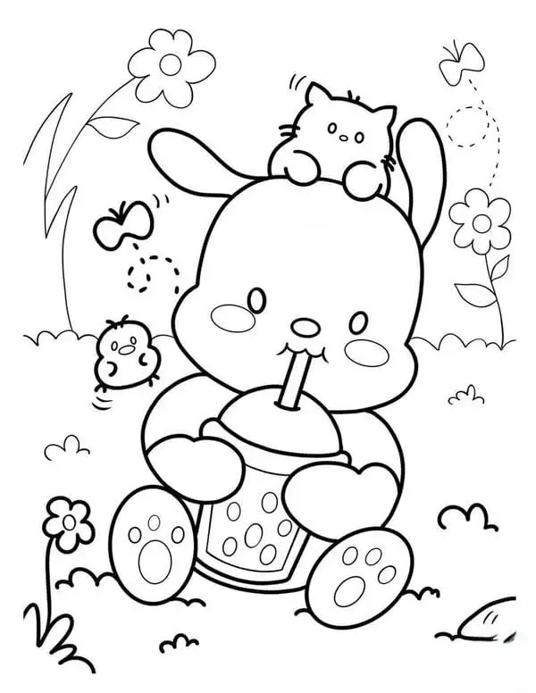 Tận hưởng niềm vui với tranh tô màu pochacco chibi dễ thương