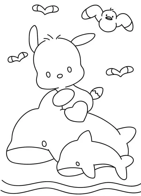 Thỏa sức màu sắc với tranh tô màu pochacco đơn giản