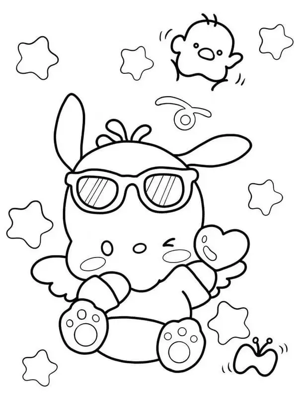 Vui chơi cùng tranh tô màu pochacco đơn giản dễ tô