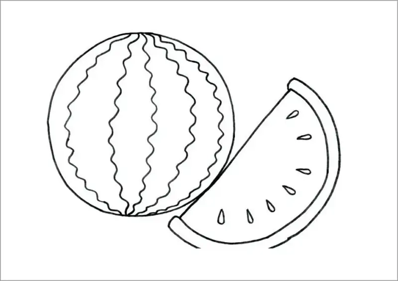 Trọn bộ hình ảnh tô màu quả dưa hấu hấp dẫn cho bé