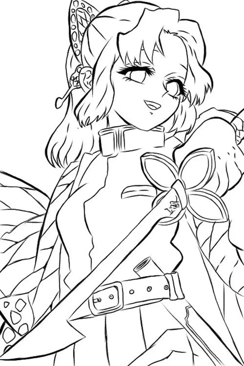 Tranh tô màu Shinobu Demon Slayer cực sống động