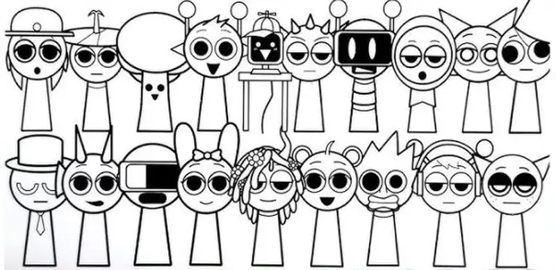 Bé nào cũng mê cute tranh tô màu sprunki đáng yêu và sinh động