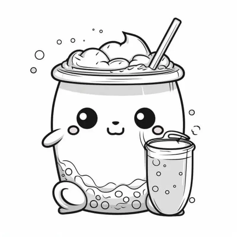 Khám phá hình tô màu ly trà sữa đáng yêu và sáng tạo