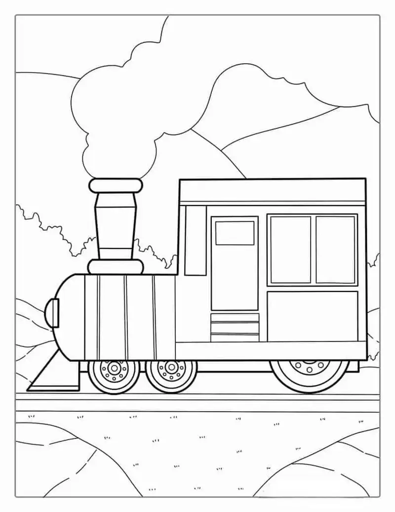Tải ngay hình tô màu tàu hỏa cực xinh cho bé yêu