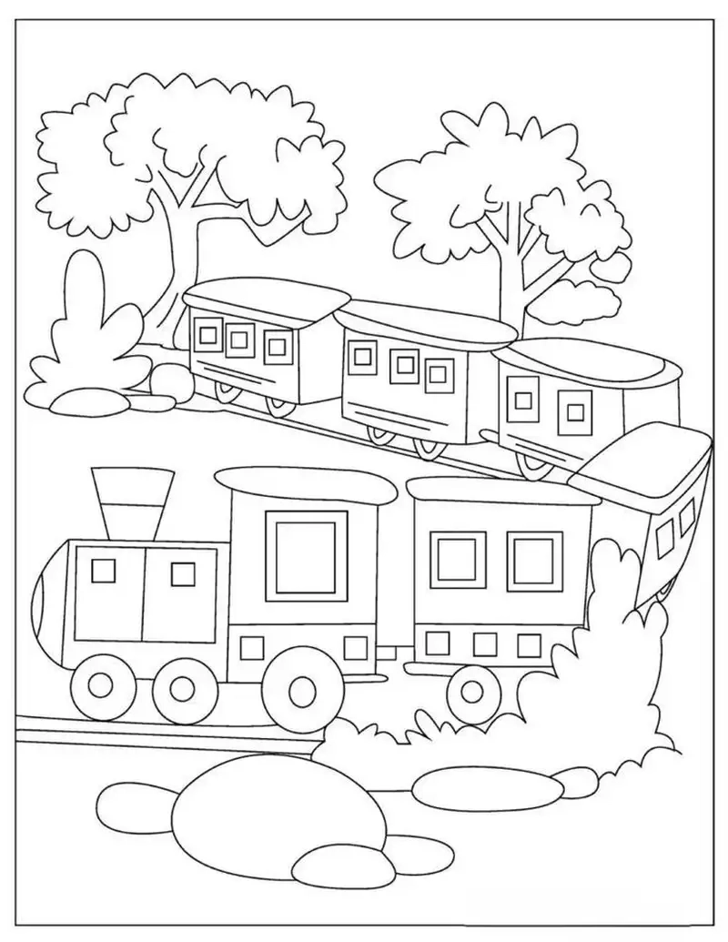 Tuyển tập tranh tô màu hình tàu hỏa đầy thú vị