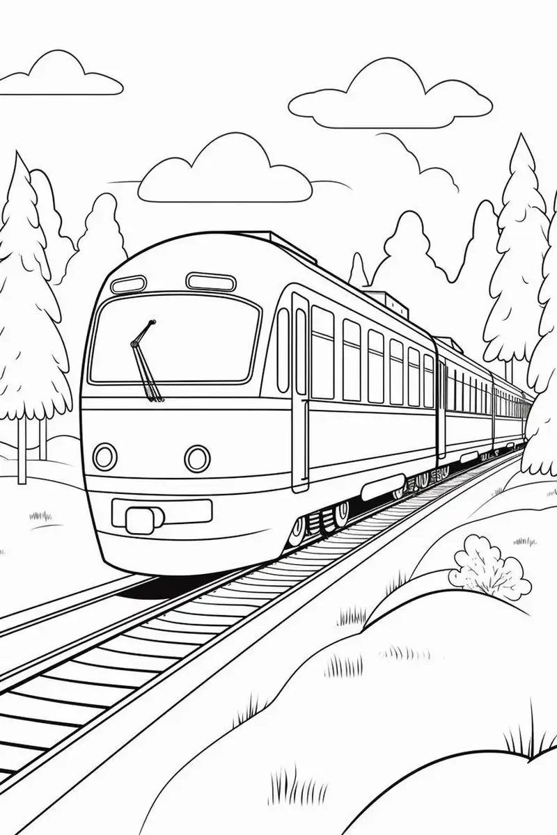 Cùng xem hình vẽ tàu hỏa cho bé tô màu đơn giản