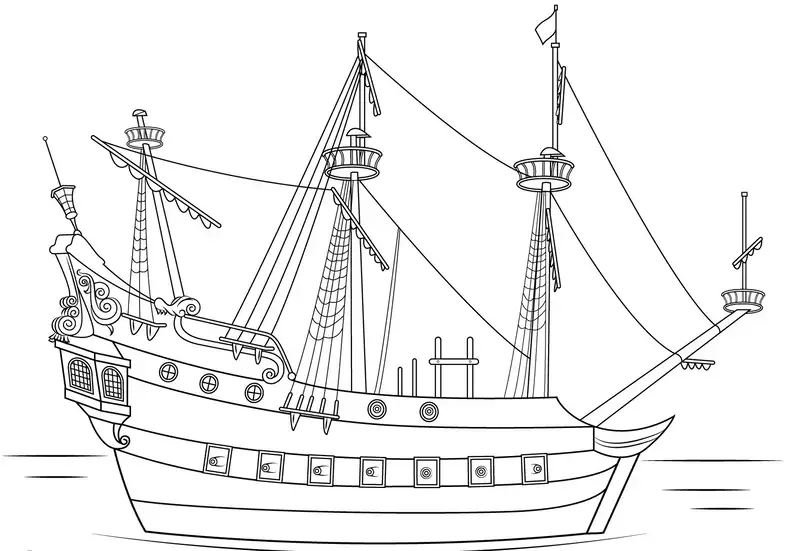 Kích thích tư duy sáng tạo cùng hình tàu thủy tô màu