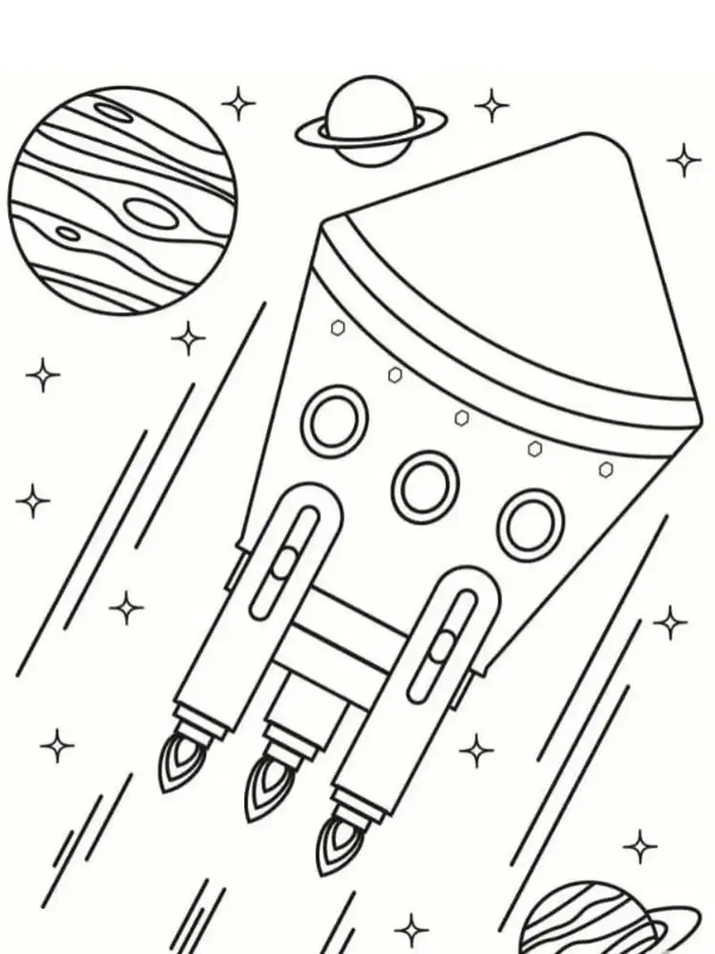 Thỏa sức sáng tạo với hình tên lửa tô màu