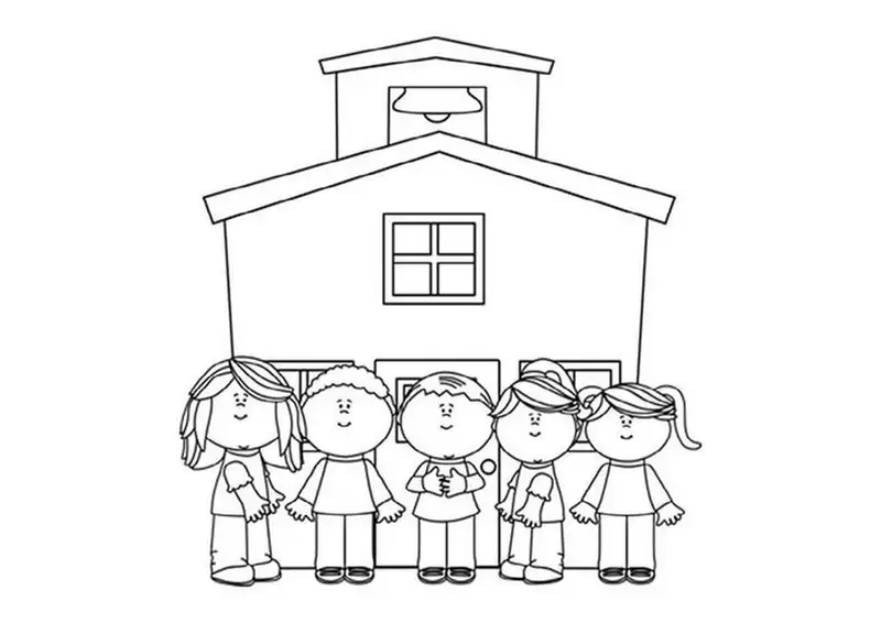 Vẽ nhanh dễ dàng với tranh to màu trường mầm non đơn giản cho trẻ