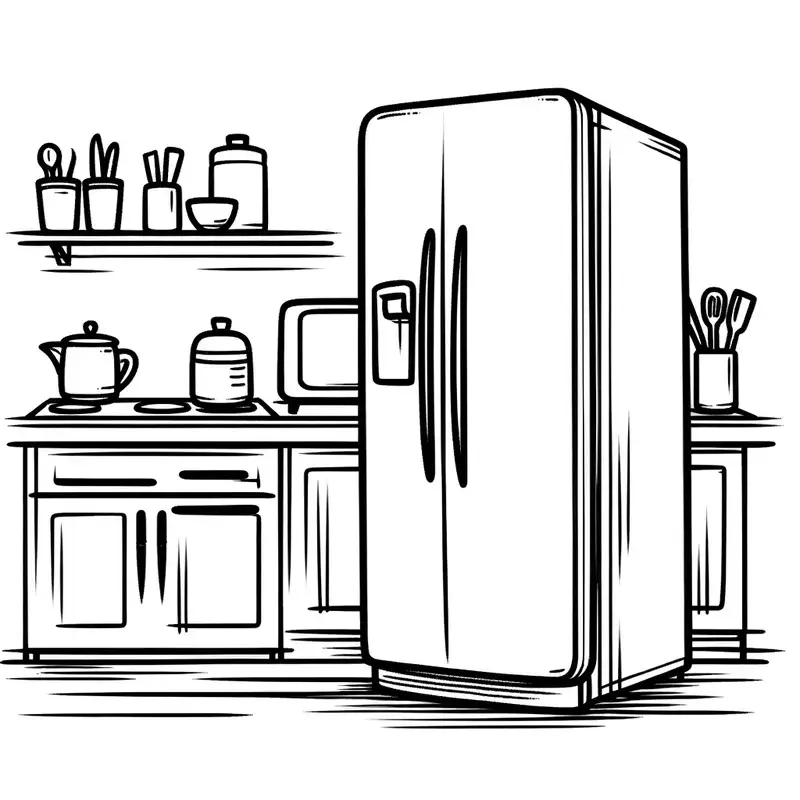 Sáng tạo nghệ thuật với tô màu hình tủ lạnh sinh động