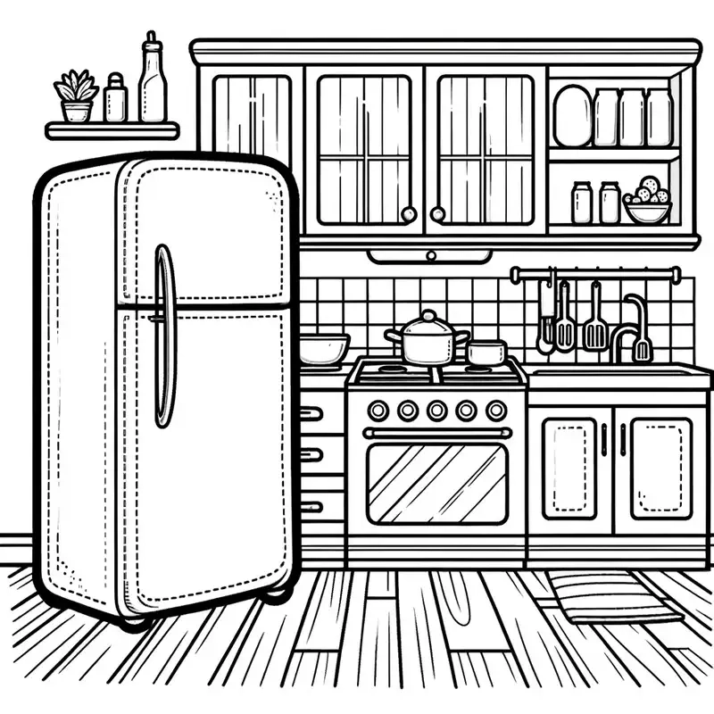 Bé học màu vui nhộn với tranh tô màu cái tủ lạnh