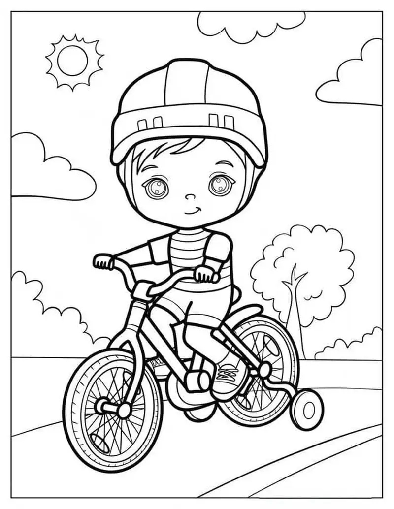 Giúp bé rèn kỹ năng qua hình tô màu xe đạp