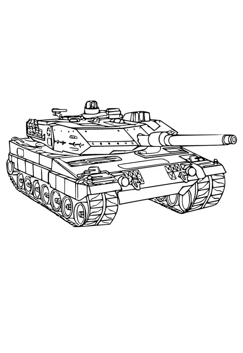 Bé trai thích thú với tranh tô màu xe tăng cho bé trai