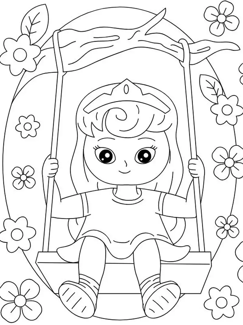 Tô điểm nét ngộ nghĩnh với tranh tô màu xích đu dễ thương