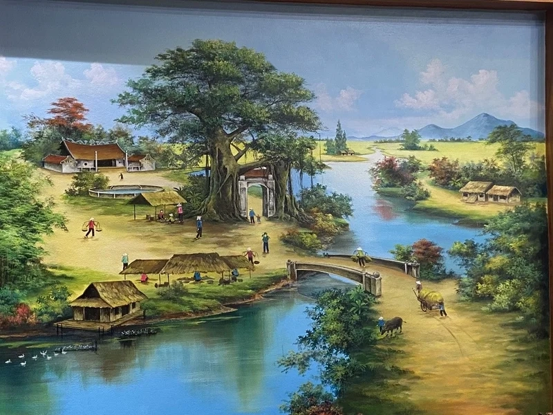 Học cách vẽ tranh cảnh làng quê đơn giản