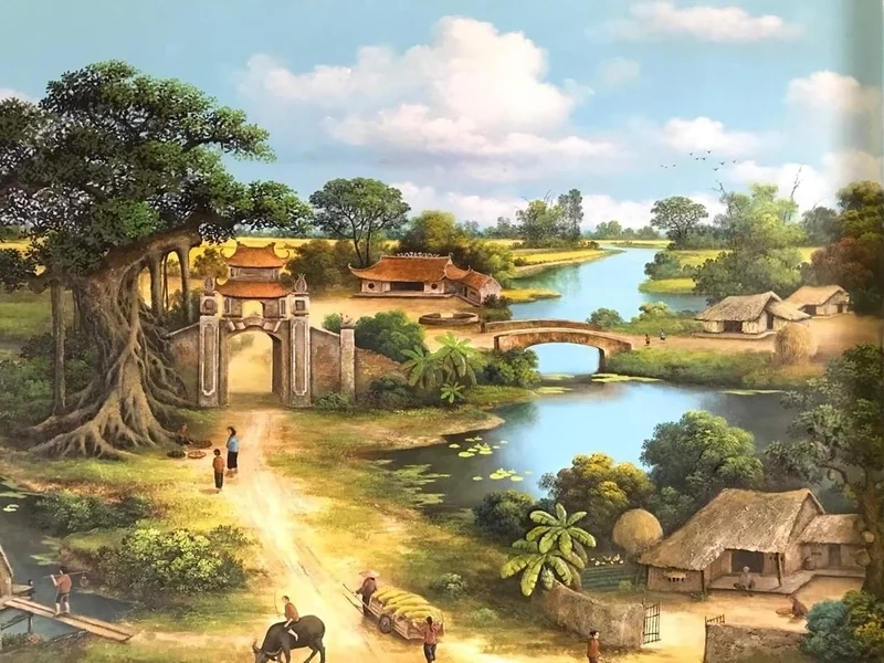 Thực hành vẽ tranh cảnh quê hương sinh động