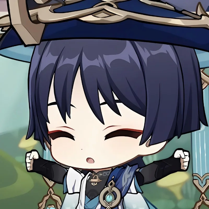 Cực dễ thương với wanderer chibi siêu đáng yêu cho fan Genshin