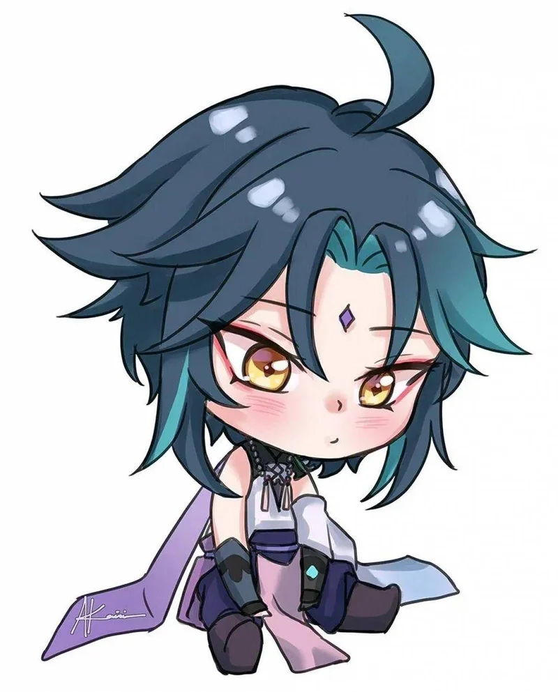 Sưu tập sticker xiao chibi png độc quyền cho fan Genshin