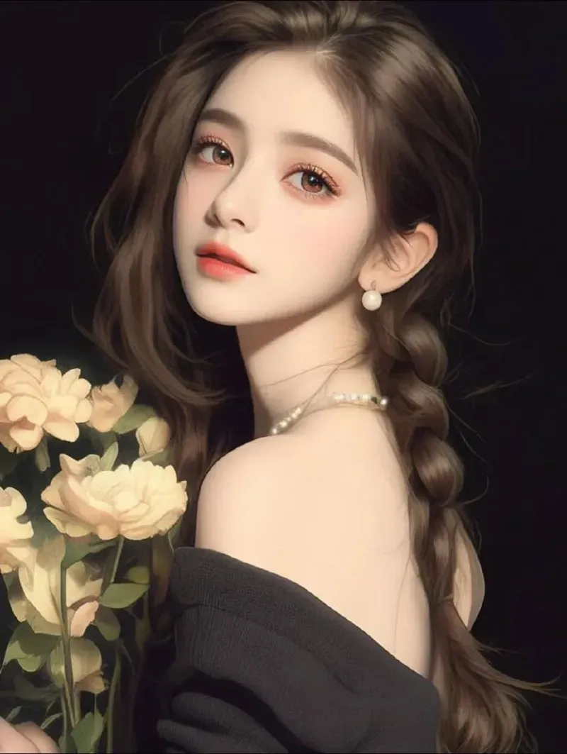 Avatar vẽ cô gái đơn giản cute quyến rũ