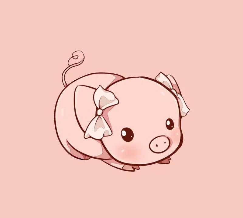 Ảnh heo chibi nhỏ nhắn đáng yêu lắm