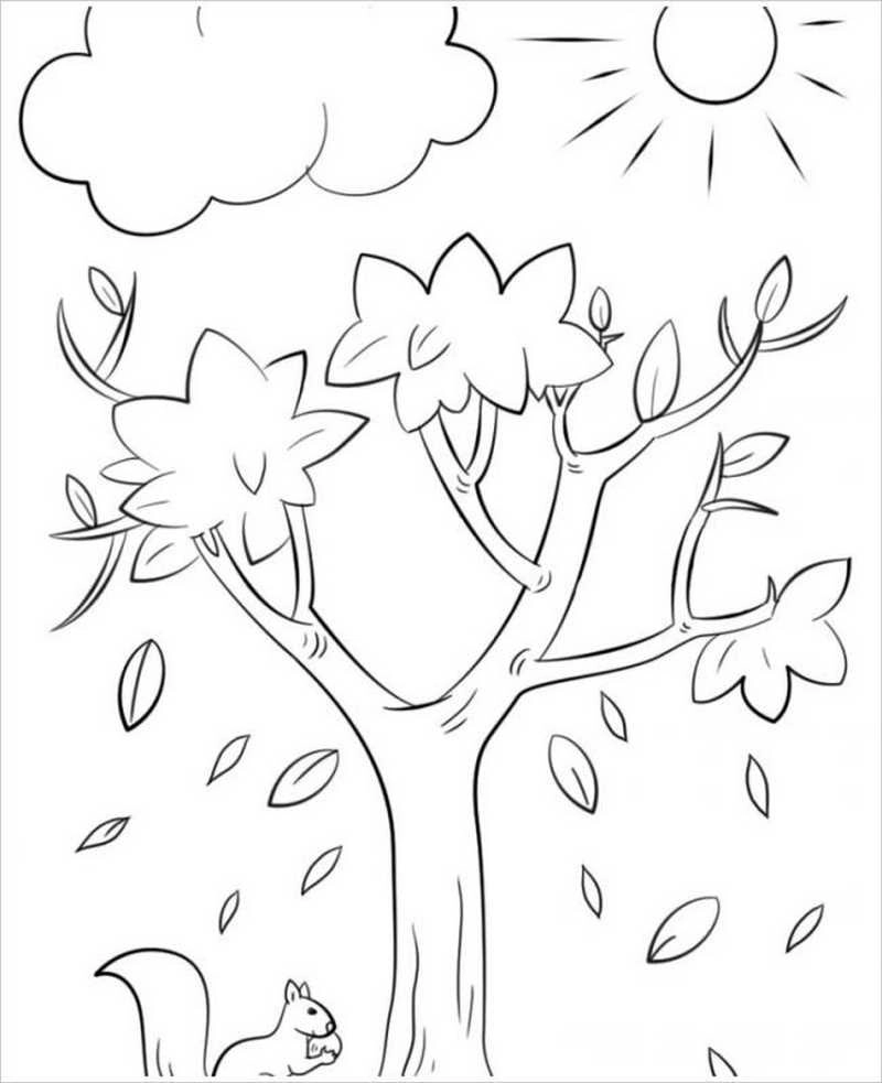 Hình tô màu cây đơn giản dễ thương cho mọi lứa tuổi