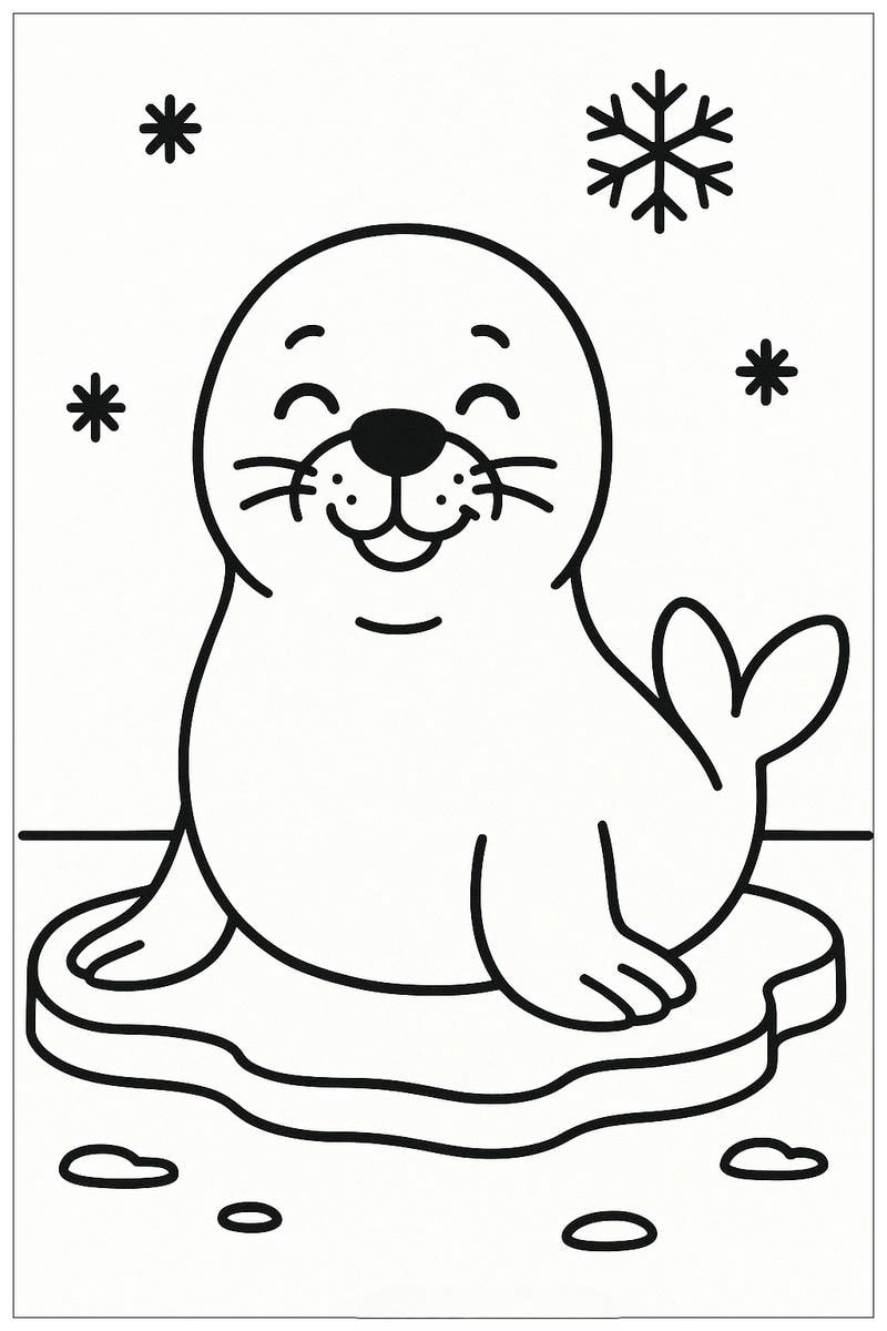 Tranh tô màu hải cẩu theo từng bước hướng dẫn