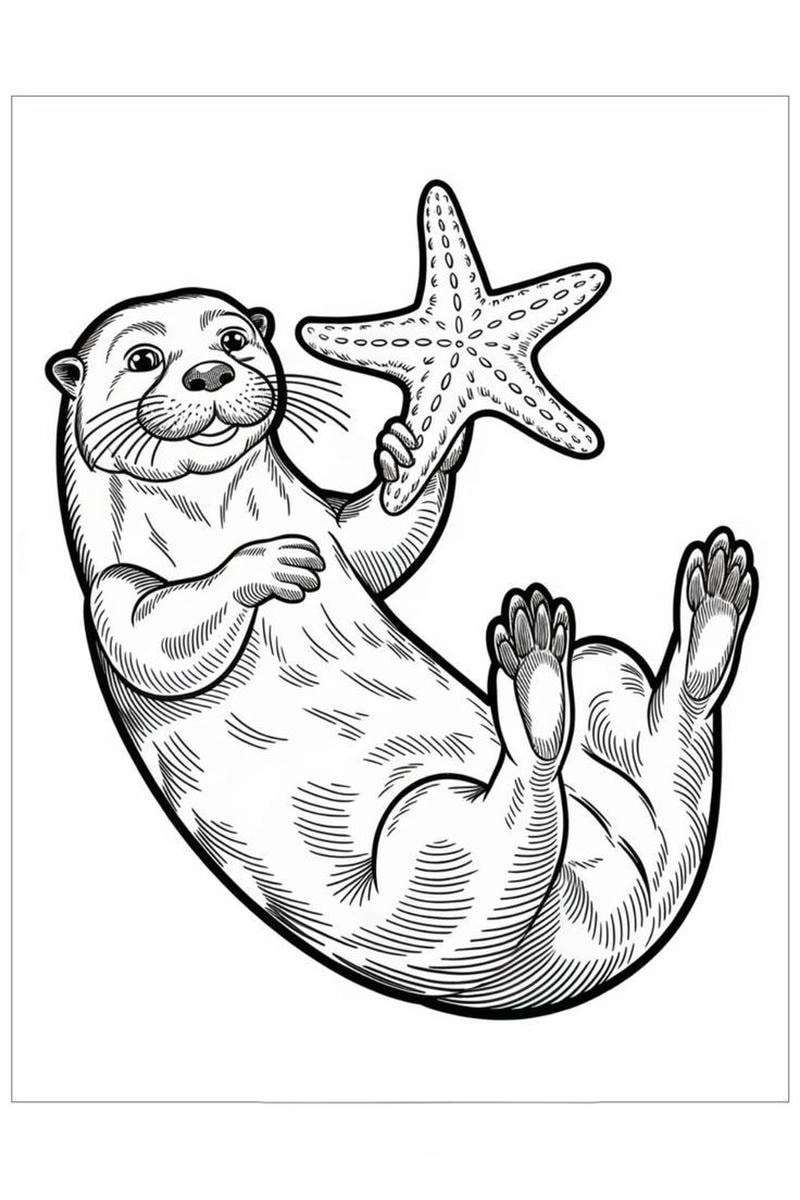 Tranh tô màu sư tử biển hoạt hình vui nhộn