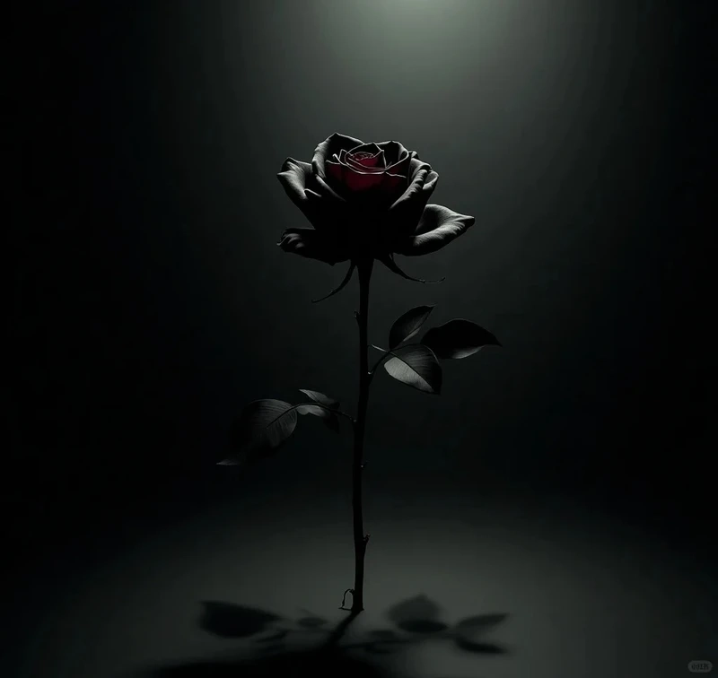 Phong cách tinh tế với avatar hoa hồng đen tối giản hiện đại