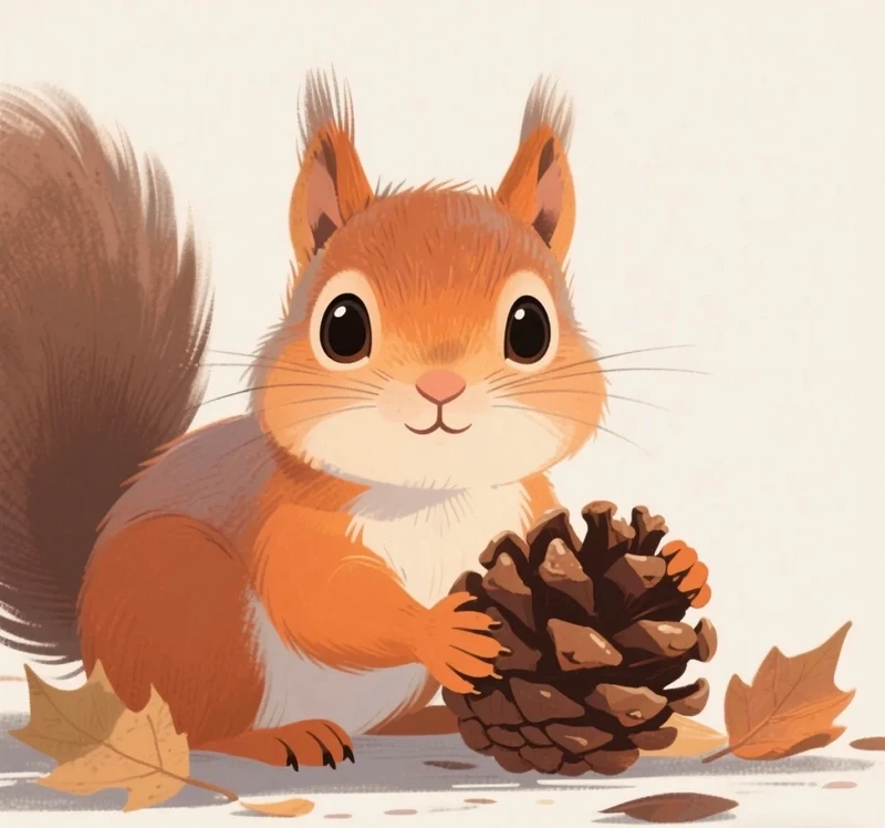 Hình chibi sóc cầm hạt dẻ ngộ nghĩnh đáng yêu