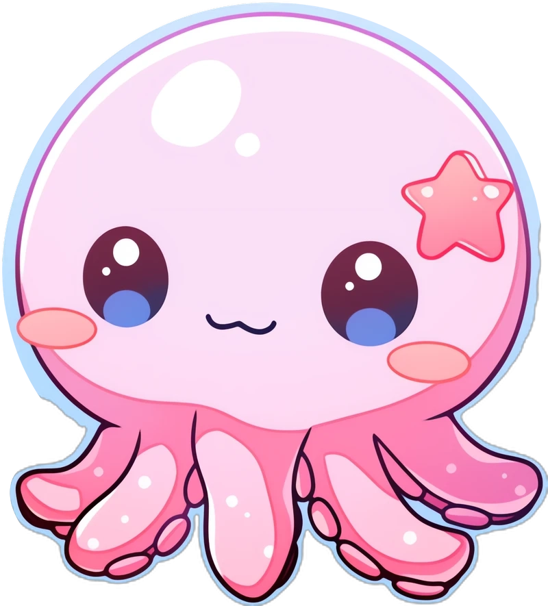 Bộ bạch tuộc chibi cartoon cực đáng yêu