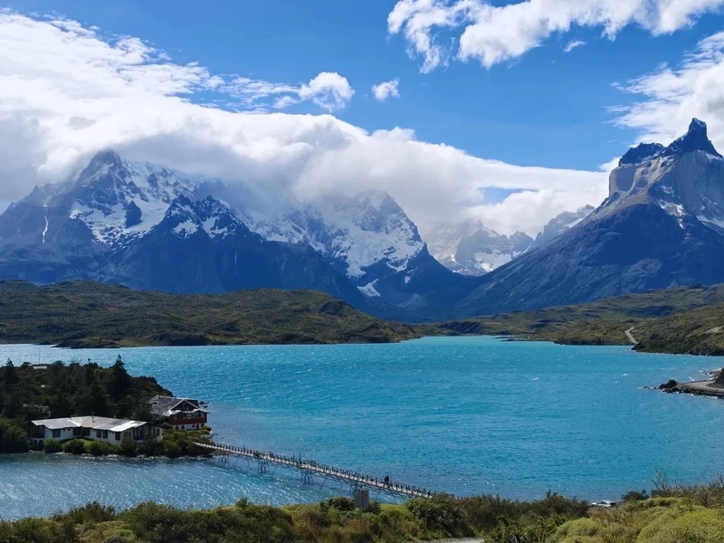 Cảnh sắc ấn tượng từ phong cảnh Chile Andes nhìn từ trên cao