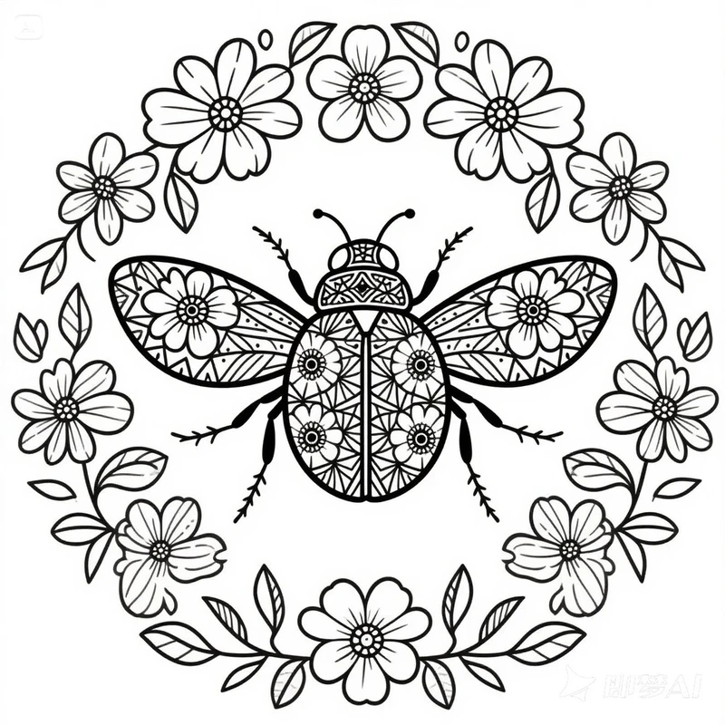 Bộ tranh tô màu bọ rùa nhỏ xinh cho bé yêu sáng tạo