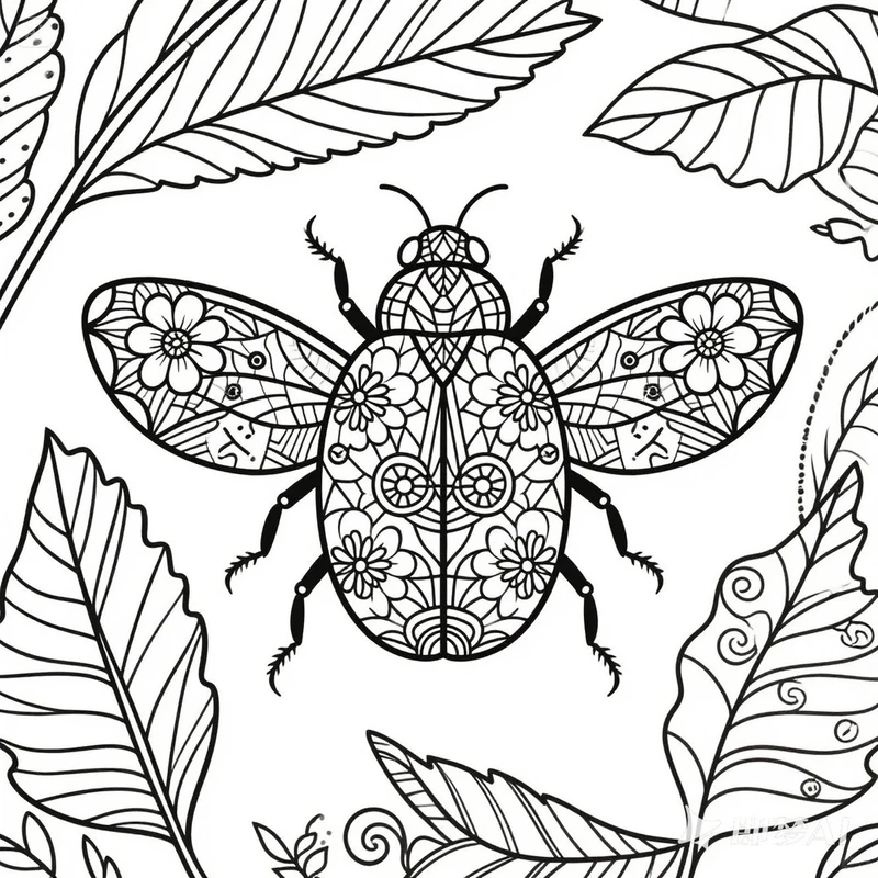 Bé mới học vẽ sẽ thích tranh tô màu bọ rùa đơn giản cho bé